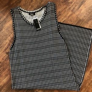 Premise Black and White Sleeveless Dress